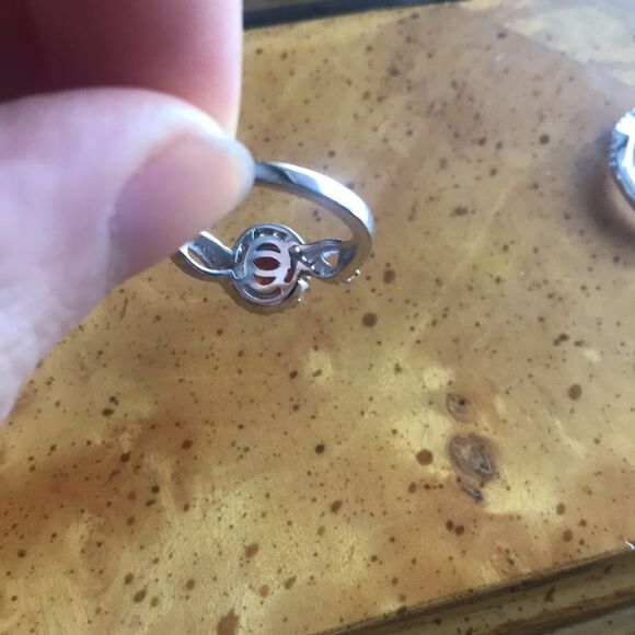 Natural Cherry Citrine Sterling Silver Ring Set Size 7 - Picture 4 of 7